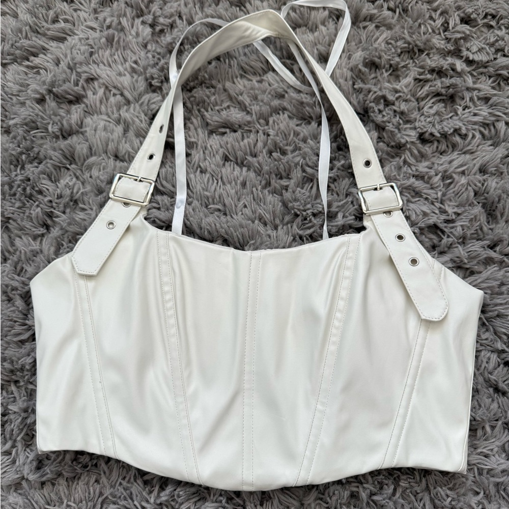 White leather corset